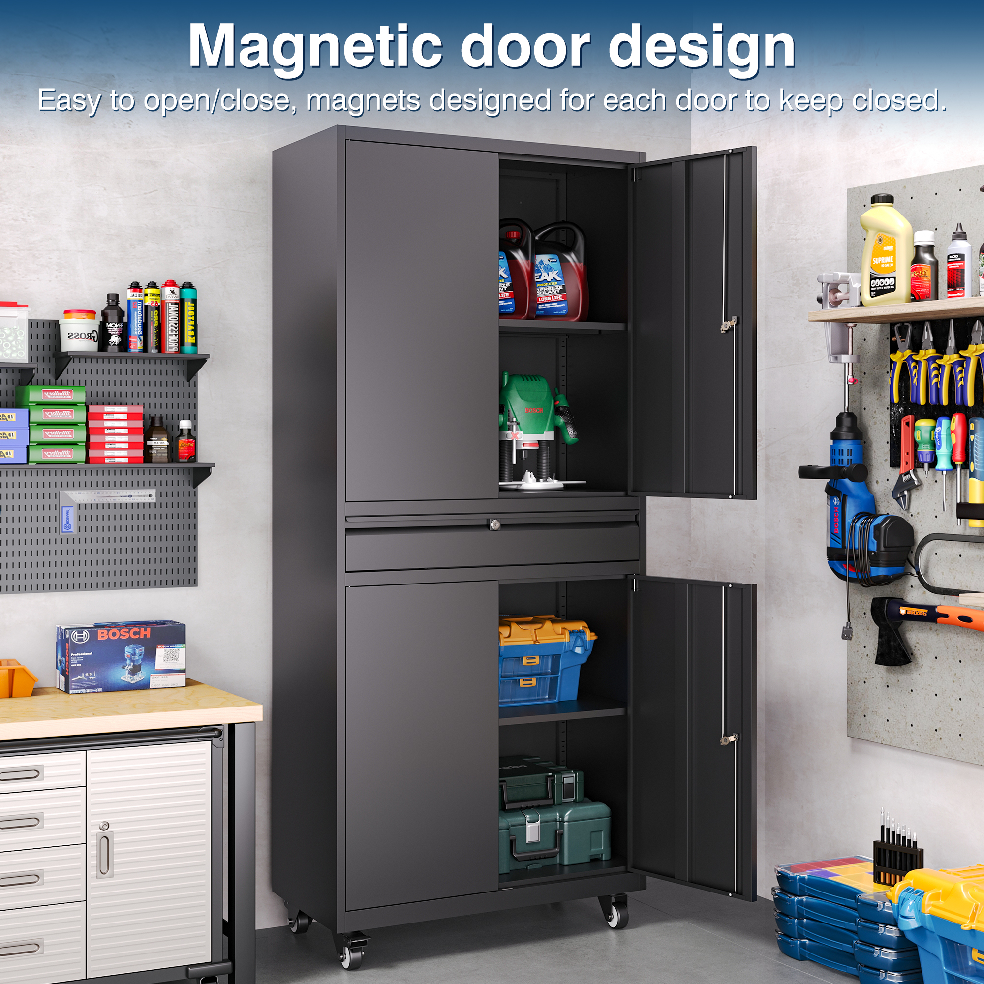 Amazon.com: AFAIF Metal Garage Storage Cabinet with Lock, Tool